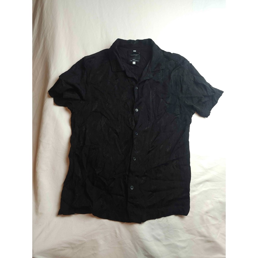 Cactus Man Ricky Singh Shirt Mens Small Black Button Down Paisley Textured